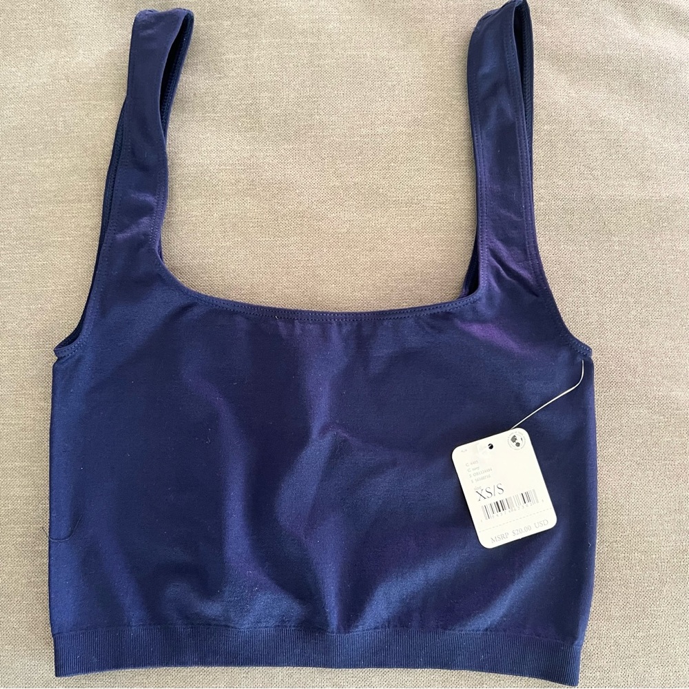 Free People Day Square Neck Sleeveless Cropped Brami - Picture 4 of 5